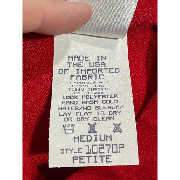 VTG NWT Bleyle Womens Medium Petite MP Long Sleeve Button Up Shirt Red MSRP $109 - Picture 10 of 13